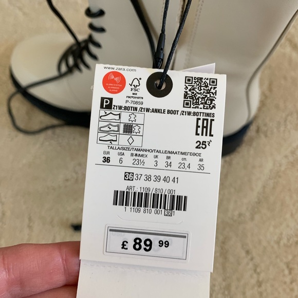 Zara Low Heeled Laced Leather Ankle Boots - Picture 4 of 4